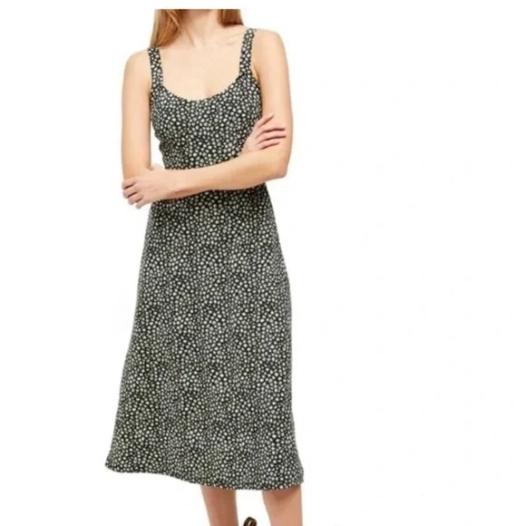 Free People Lorelai Daisy Print Tie Back Midi Dress Black M - Picture 11 of 12